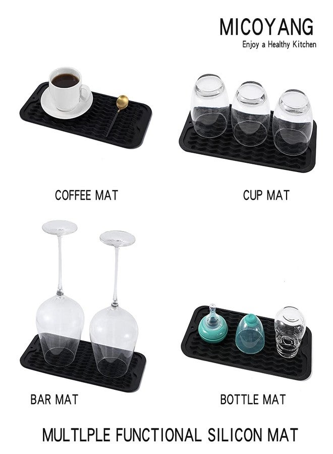 MicoYang Silicone Dish Drying Mat for Multiple Usage,Easy clean,Eco-friendly,Heat-resistant Silicone Mat for Kitchen Counter or Sink,Refrigerator or Drawer Liner Black S 12 inches x 6 inches - Image 4